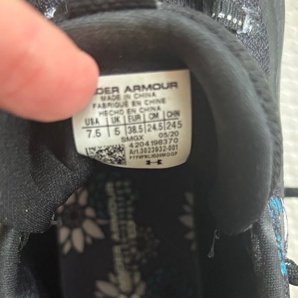 Under Armour Women's Black Floral Sneakers - Picture 2 of 7